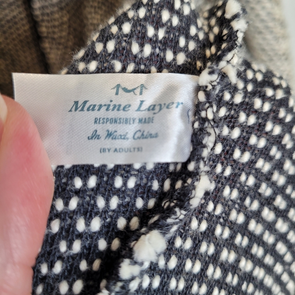 Marine Layer Birdseye Textured Open Front Coat M … - image 5